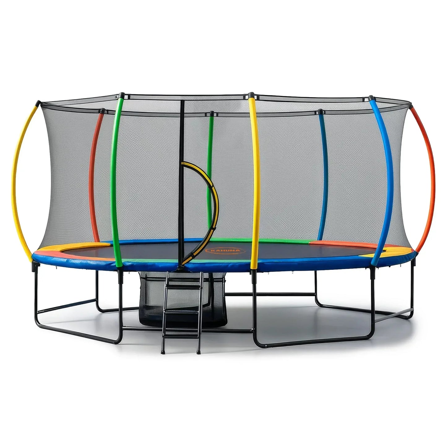 Kahuna 10x15ft Oval Trampoline Rainbow Safety Net Ladder Outdoor