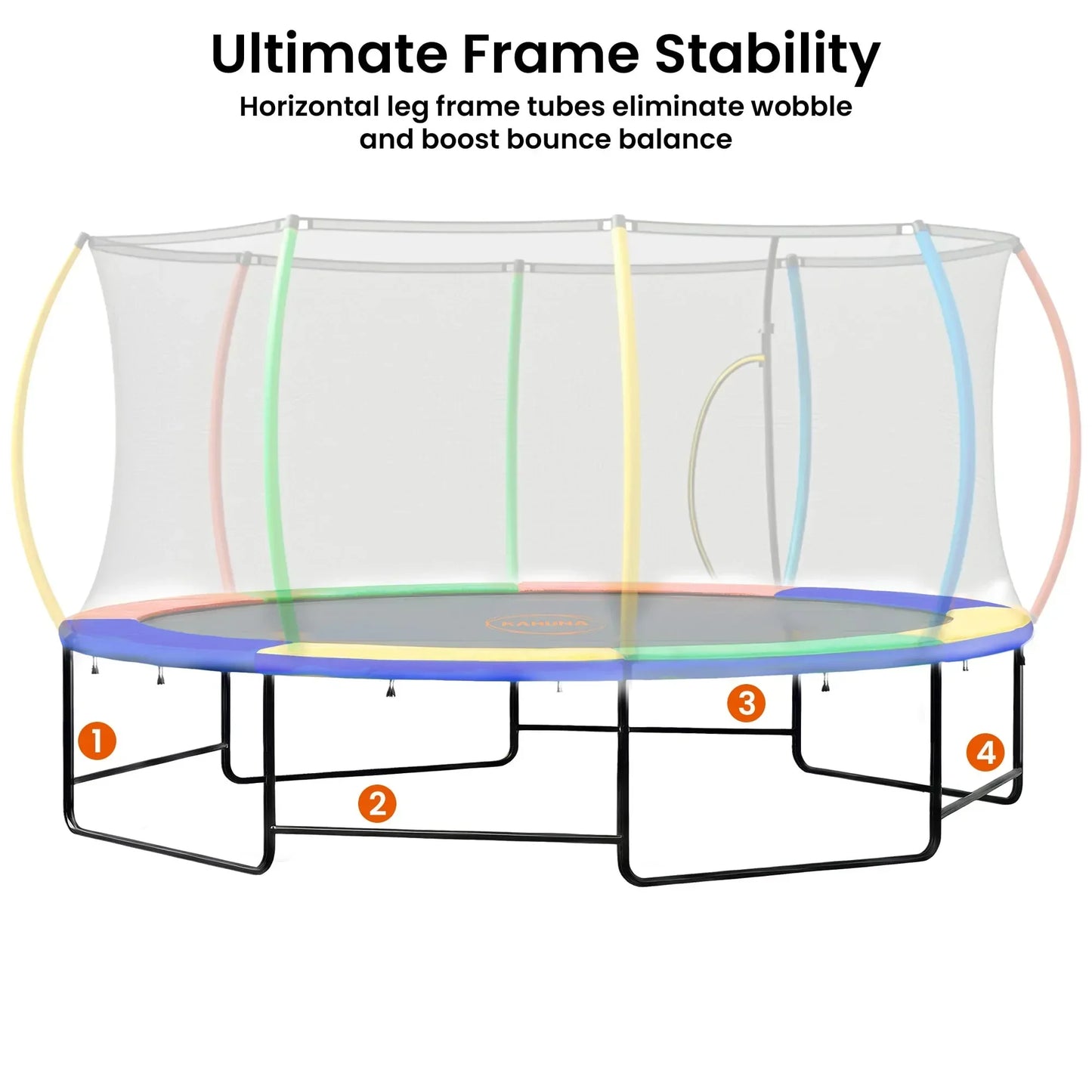Kahuna 10x15ft Oval Trampoline Basketball Set Rainbow Net Ladder