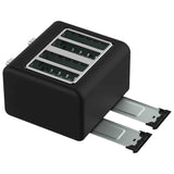Pronti Silver Noir 4-Slice Toaster Dual Controls 6 Browning Levels Wide Slots 1560W
