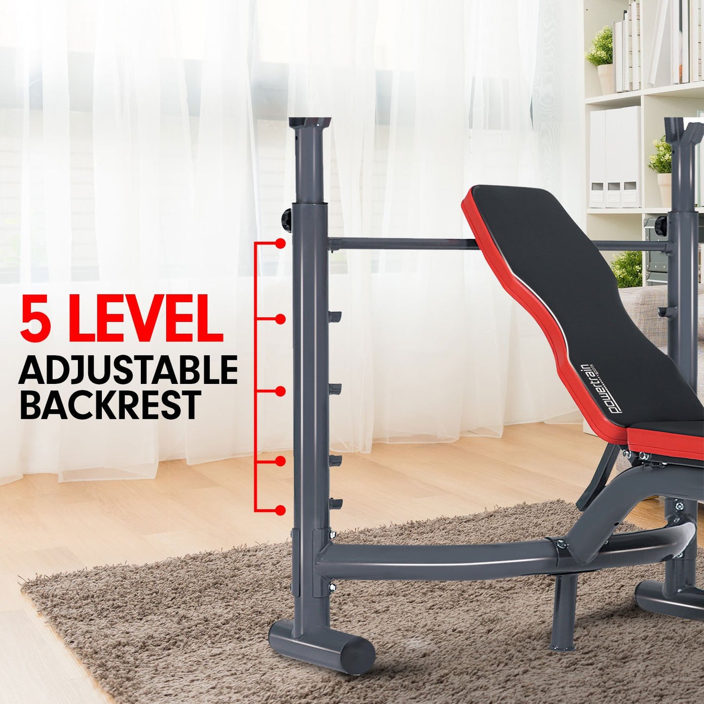 5-level adjustable backrest weight bench for home gym workouts