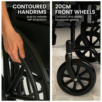 Steel Wheelchair 24 Inch Foldable