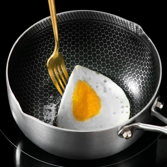 316L Stainless Steel Saucepan 24cm with Honeycomb Nonstick and Glass Lid