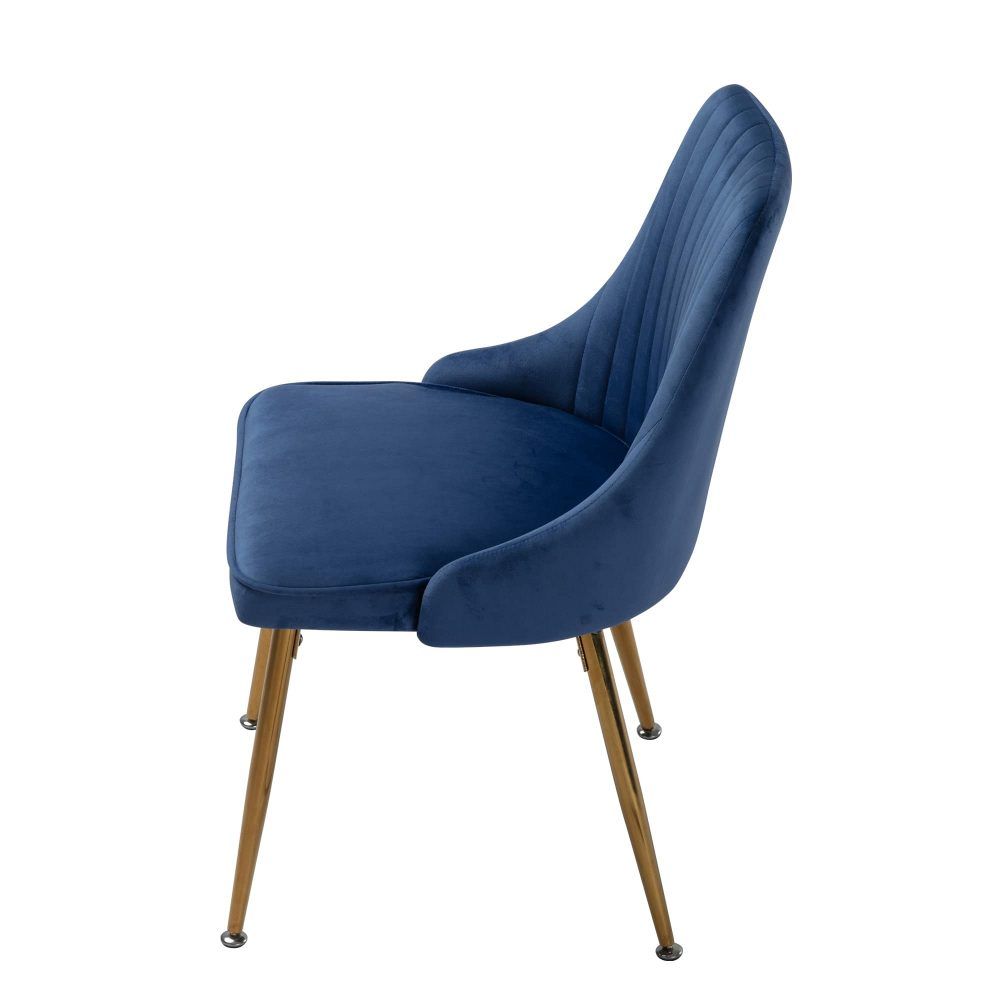 Marble Effect Dining Table and Chair Set 110cm with 4 Velvet Chairs