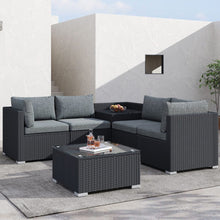 Coogee Outdoor Modular Lounge Sofa 6 Piece Black
