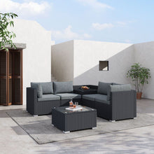 Coogee Outdoor Modular Lounge Sofa 6 Piece Black