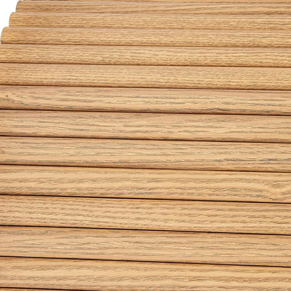 Natural wood slat wall panel with light oak finish and visible wood grain texture