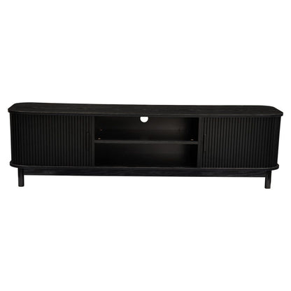160cm Ribbed Entertainment Unit | Black