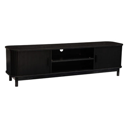 160cm Ribbed Entertainment Unit | Black