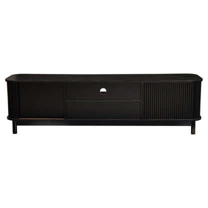 160cm Ribbed Entertainment Unit | Black