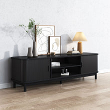 160cm Ribbed Entertainment Unit | Black