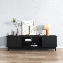 160cm Ribbed Entertainment Unit | Black