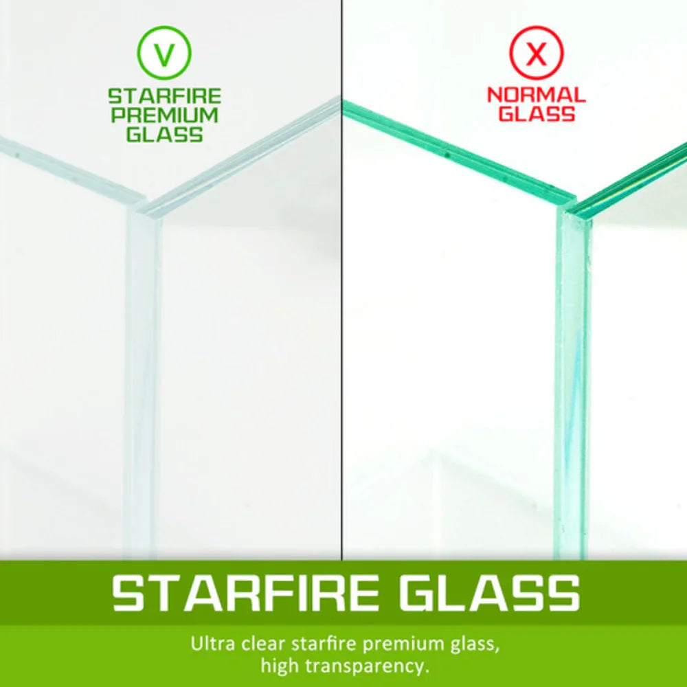 Aquarium Fish Tank 16L Starfire Glass 25x24x27cm Filter Pump LED