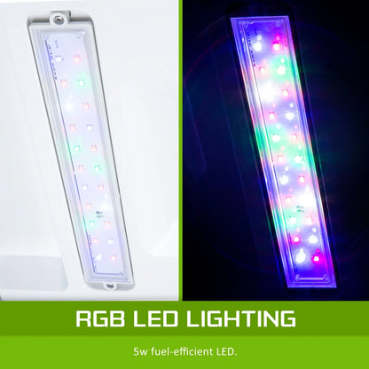 Aquarium Fish Tank 30L Curved Glass RGB LED Filter Pump 38x26x40cm