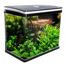 Aquarium Fish Tank 52L Curved Glass RGB LED Filter Pump 50x30x45cm