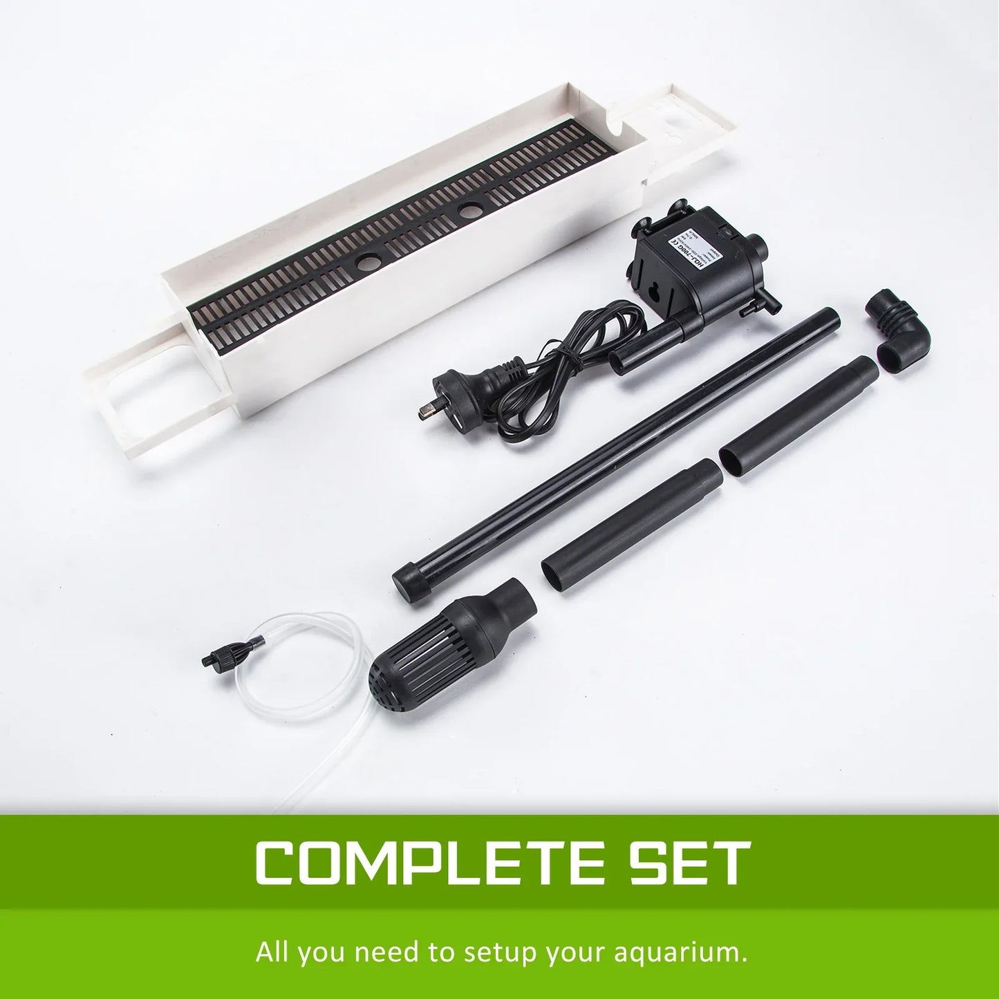 Aquarium Fish Tank 52L Curved Glass RGB LED Filter Pump 50x30x45cm