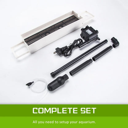 Aquarium Fish Tank 52L Curved Glass RGB LED Filter Pump 50x30x45cm