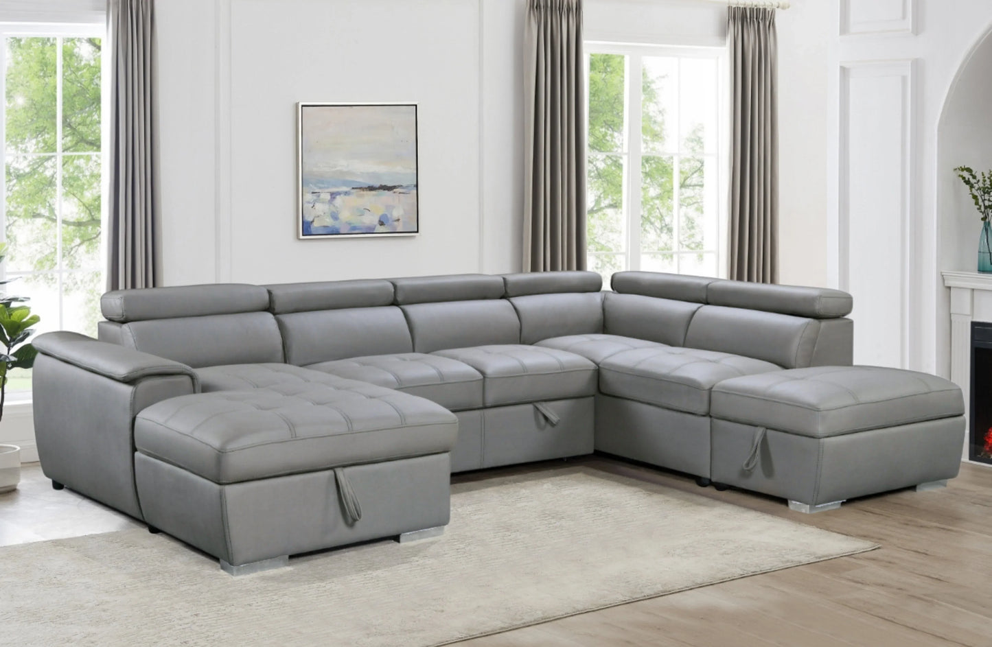 Plush Sleeper Modular Chaise Lounge - Light Grey - Stacks Warehouse