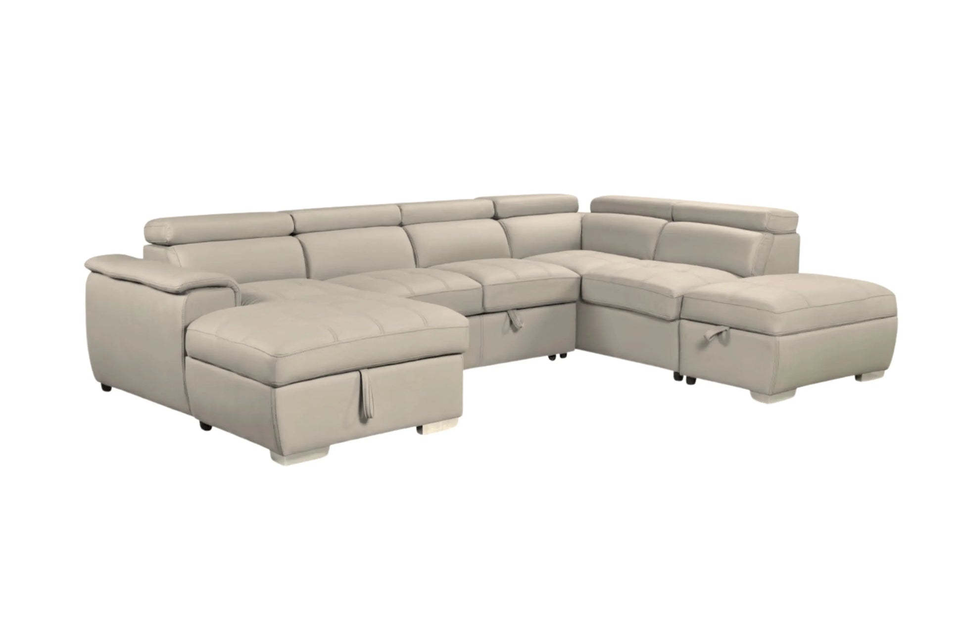Plush Sleeper Modular Chaise Lounge - Mushroom - Stacks Warehouse
