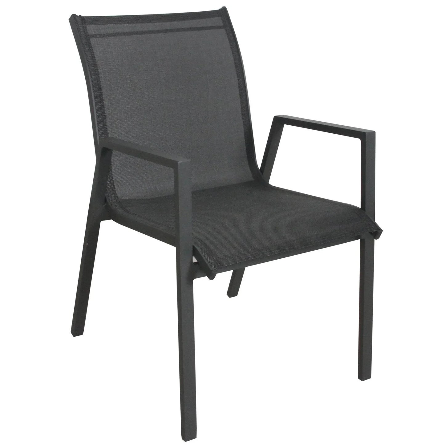 Iberia 2pc Set Aluminium Outdoor Dining Table Chair Charcoal - Stacks Warehouse