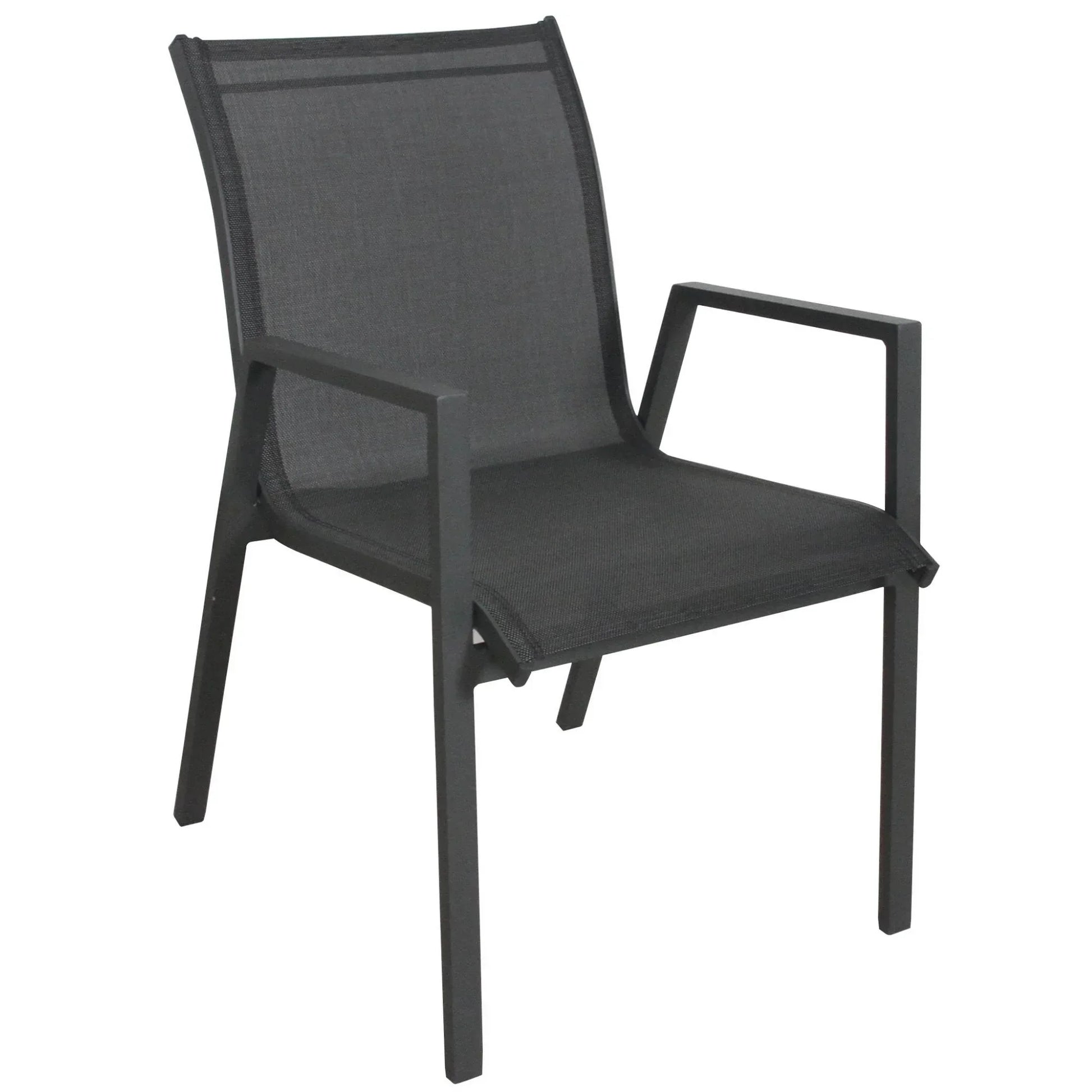 Iberia 2pc Set Aluminium Outdoor Dining Table Chair Charcoal - Stacks Warehouse
