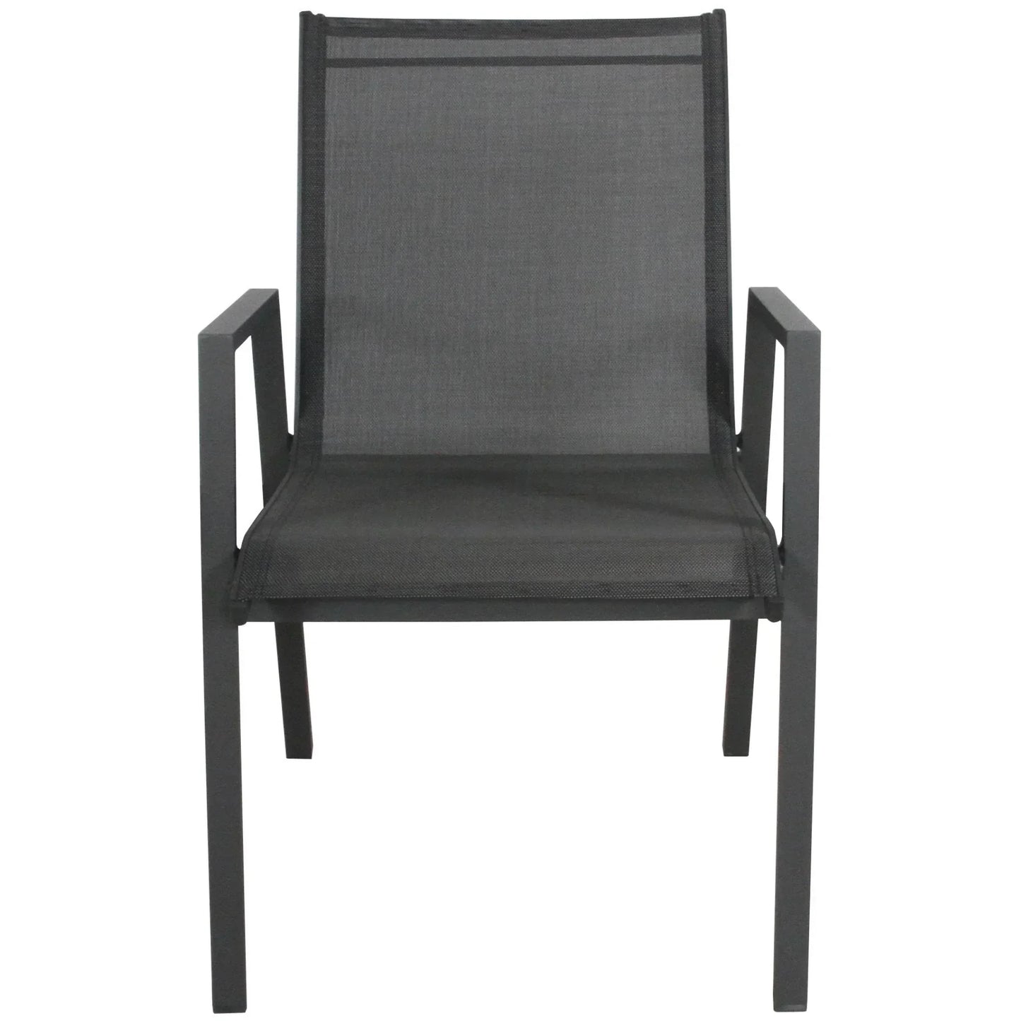 Iberia 2pc Set Aluminium Outdoor Dining Table Chair Charcoal - Stacks Warehouse