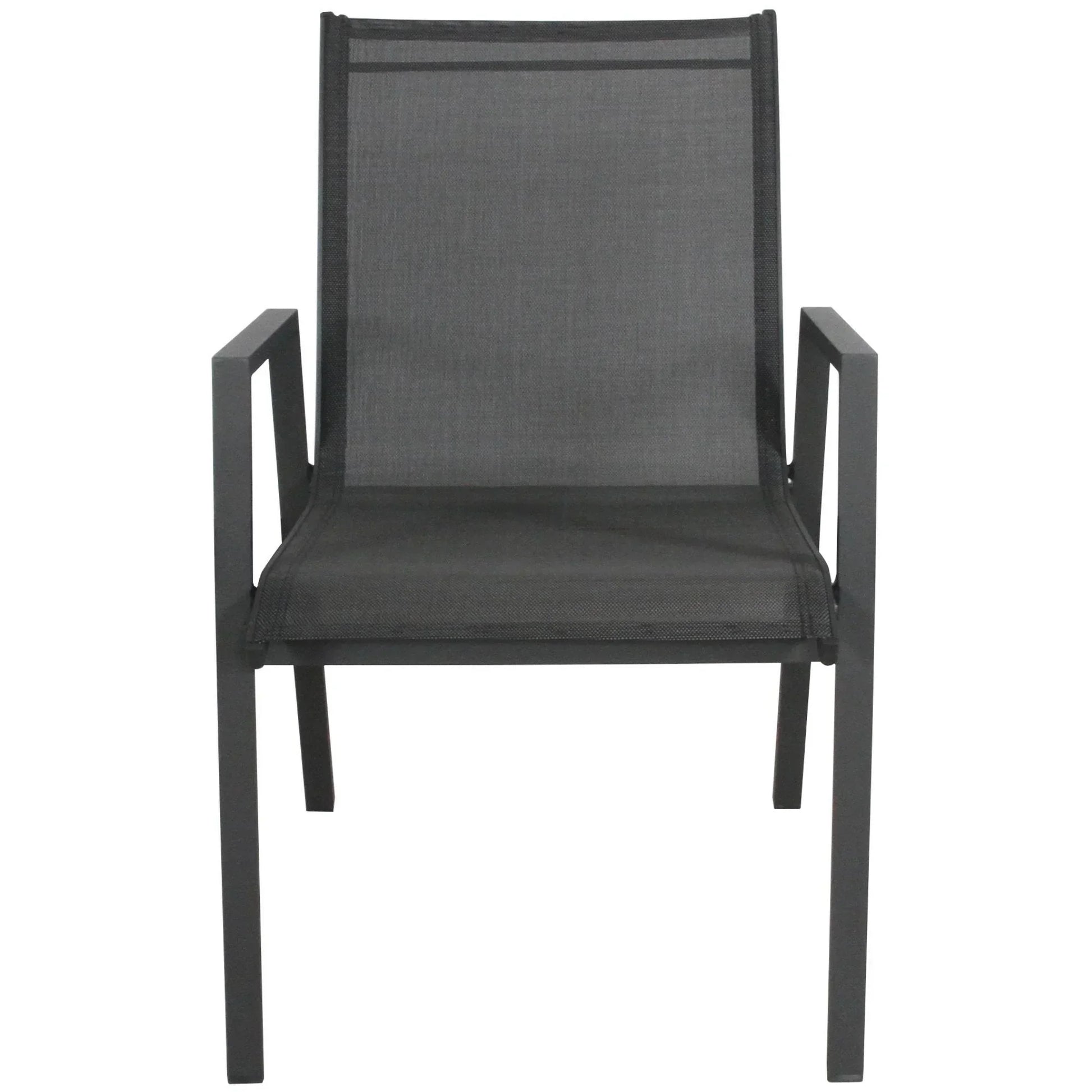Iberia 2pc Set Aluminium Outdoor Dining Table Chair Charcoal - Stacks Warehouse