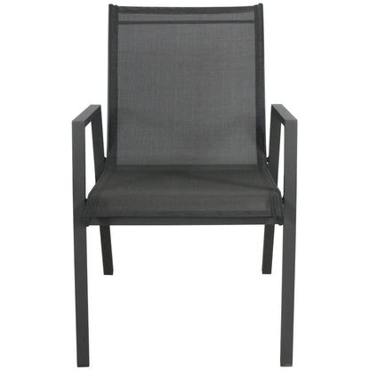 Iberia 2pc Set Aluminium Outdoor Dining Table Chair Charcoal - Stacks Warehouse