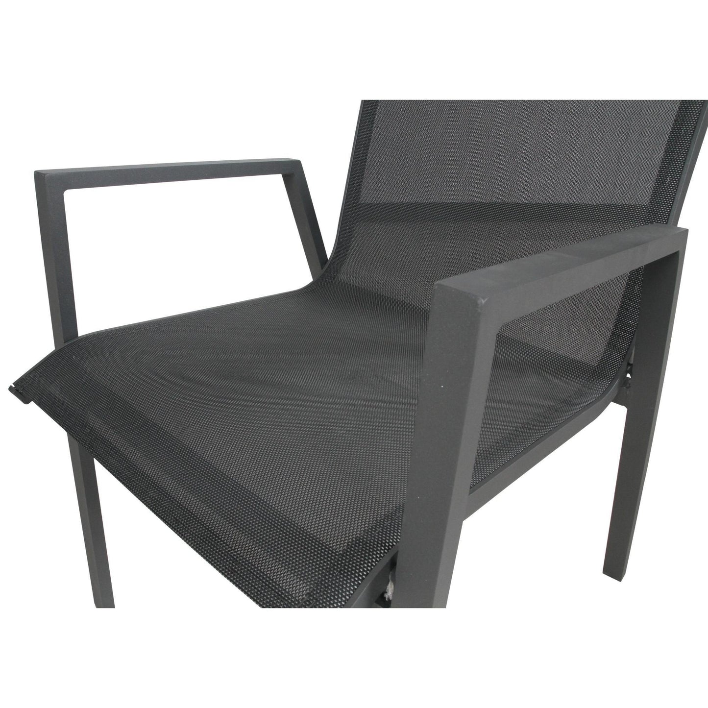 Iberia 2pc Set Aluminium Outdoor Dining Table Chair Charcoal - Stacks Warehouse