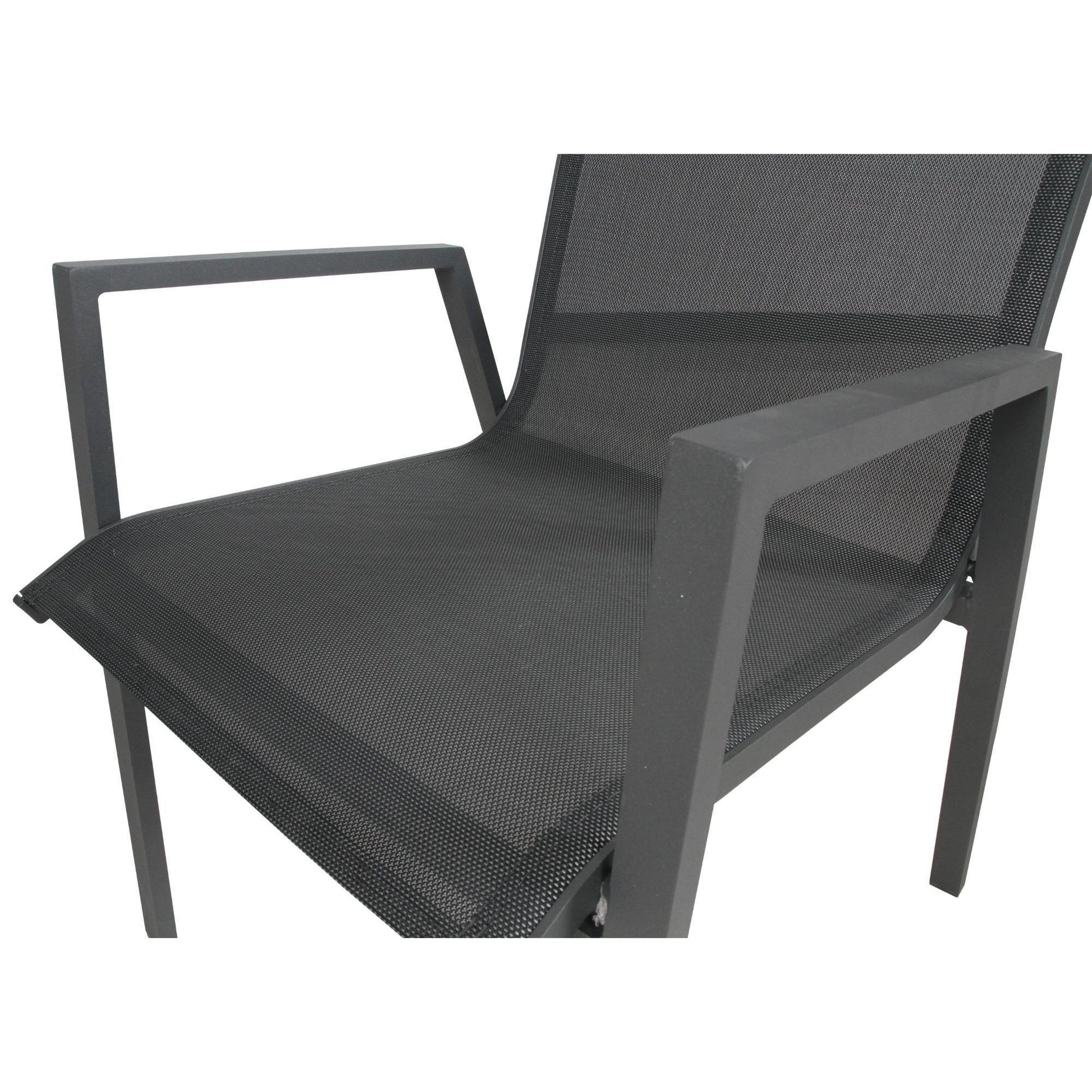 Iberia 2pc Set Aluminium Outdoor Dining Table Chair Charcoal - Stacks Warehouse