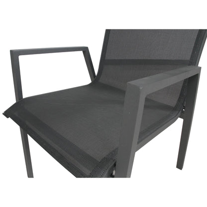 Iberia 2pc Set Aluminium Outdoor Dining Table Chair Charcoal - Stacks Warehouse