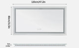 LED Bathroom Mirror 120x80cm Frameless with Backlight - Interior Ave