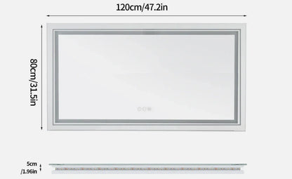 LED Bathroom Mirror 120x80cm Frameless with Backlight - Interior Ave