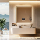 LED Bathroom Mirror Square 80x80cm Bluetooth Smart Display - Interior Ave