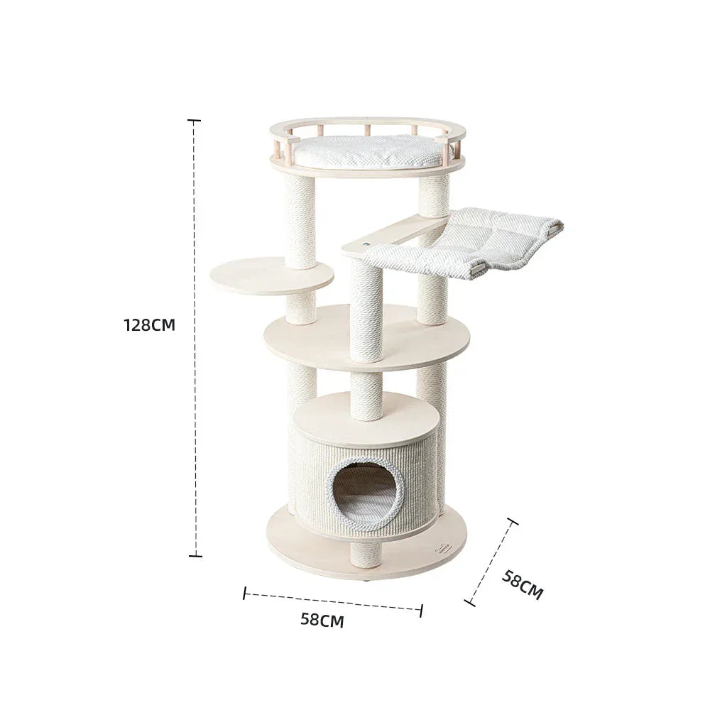 HONEYPOTCAT 128cm Enduring Comfort Sisal & Wood Cat Tree