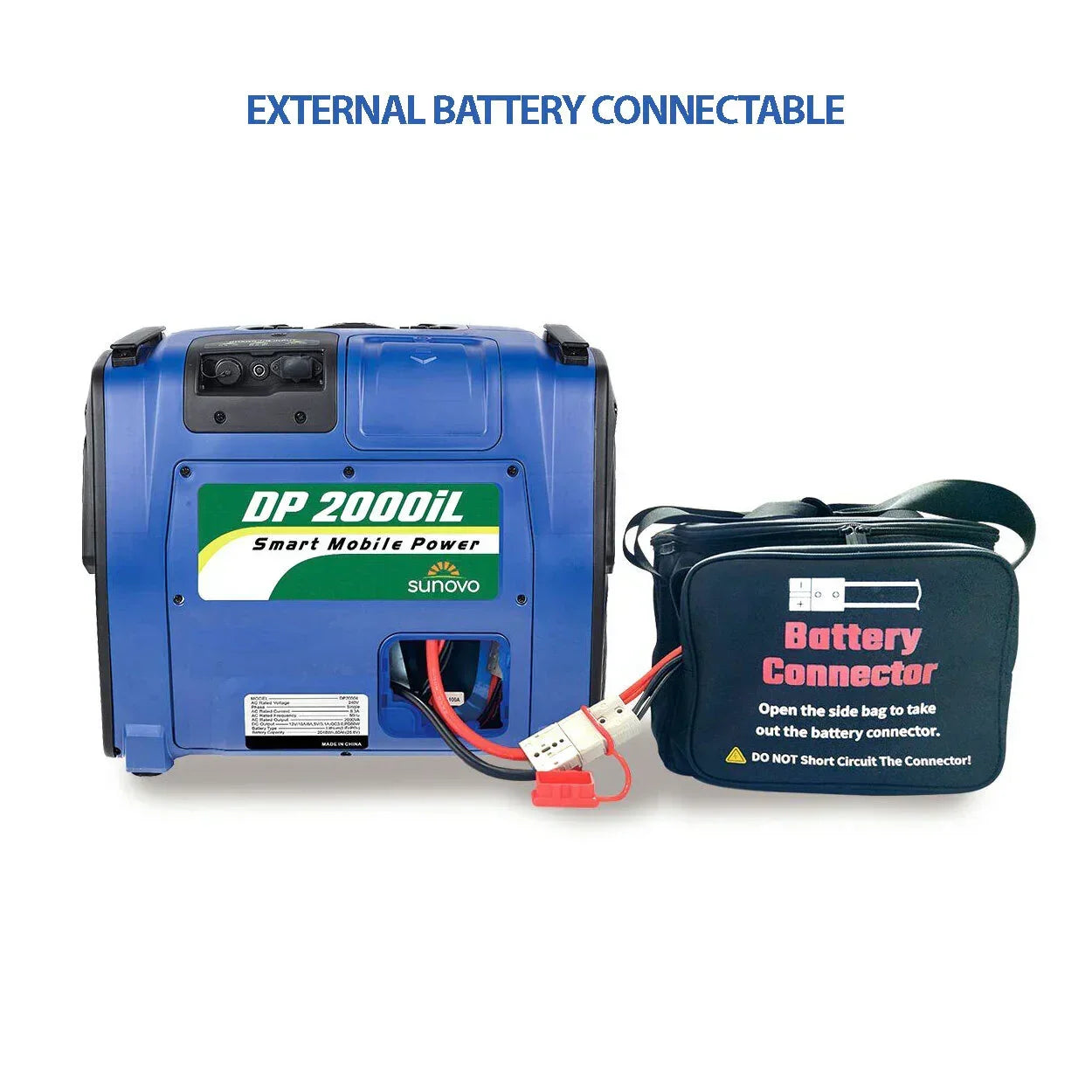 Sunovo 2000W Portable Power Station - Solar Inverter Generator