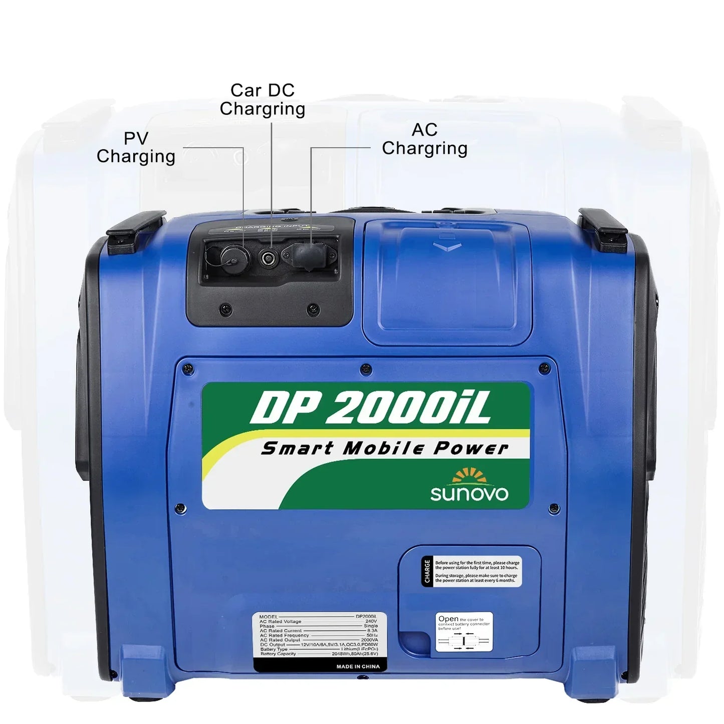 Sunovo 2000W Portable Power Station - Solar Inverter Generator