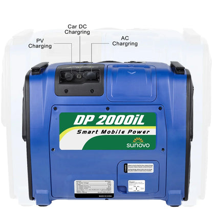 Sunovo 2000W Portable Power Station - Solar Inverter Generator