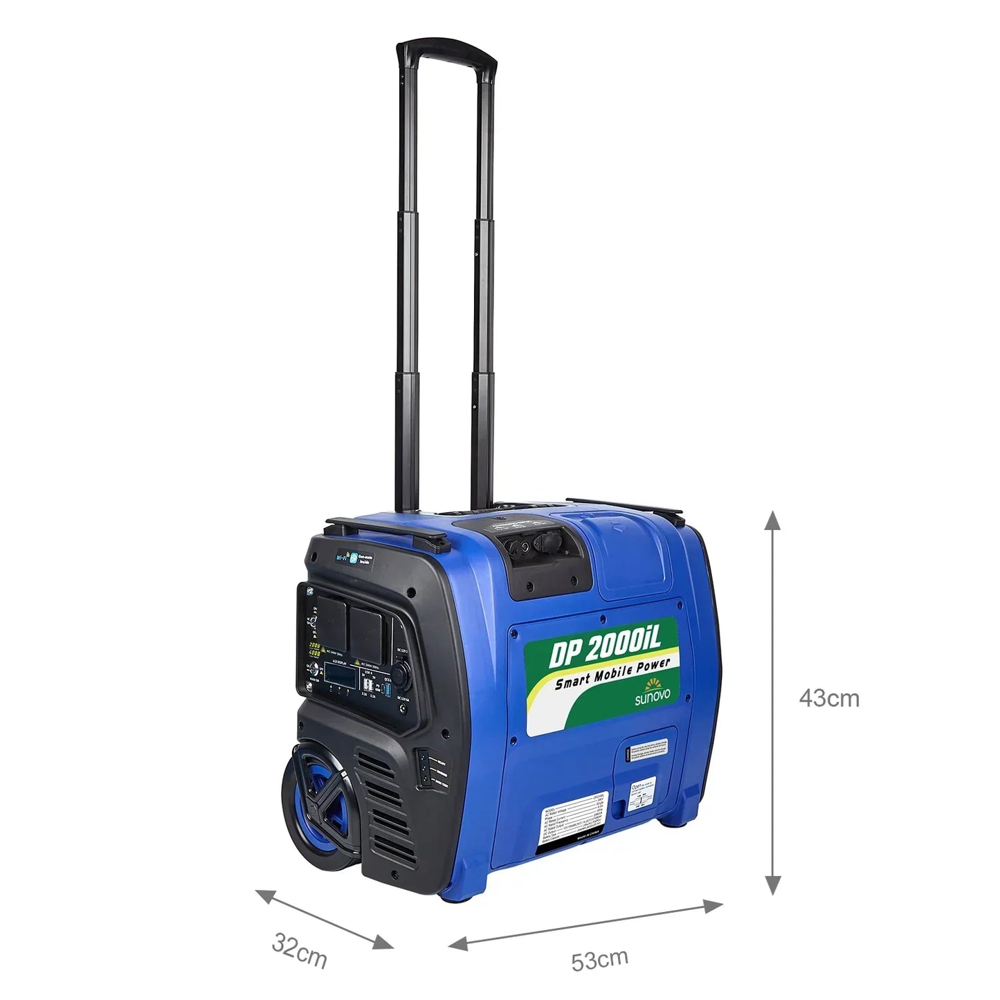 Sunovo 2000W Portable Power Station - Solar Inverter Generator