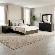 Arlo 4 piece queen bedroom suite with dresser in black, Stacks Warehouse AU