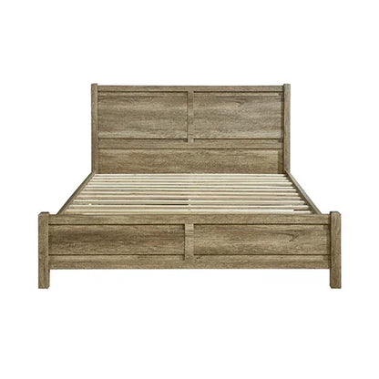 Queen Size Bed Frame Natural Wood like MDF in Oak Colour - Stacks Warehouse