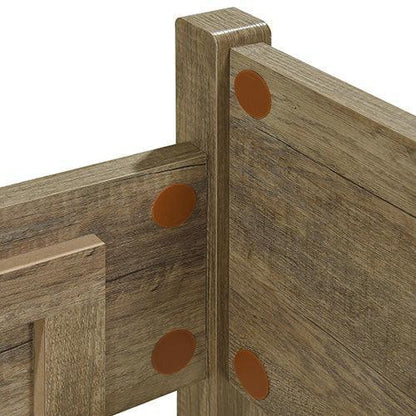 Queen Size Bed Frame Natural Wood like MDF in Oak Colour - Stacks Warehouse