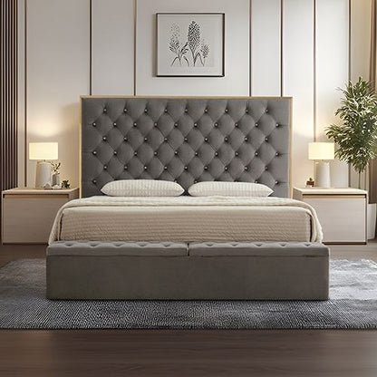 Helena king bed frame shown at an angle