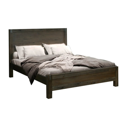 Bed Frame King Size in Solid Wood Veneered Acacia Bedroom Timber Slat in Chocolate - Stacks Warehouse