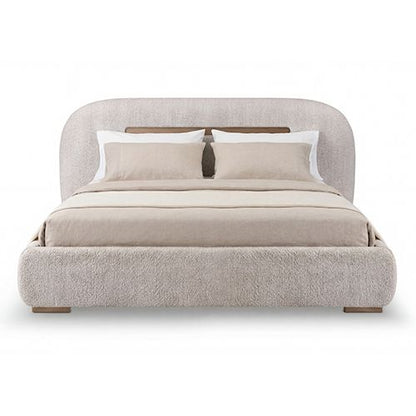 Poppy king bed frame, reinforced metal base with centre bar and timber slats