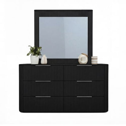 Arlo dresser, six storage drawers with aluminium handles and ball-bearing runners