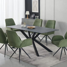 Rex Sintered Stone Dining Table 180cm Green with Powder Coated Iron Legs