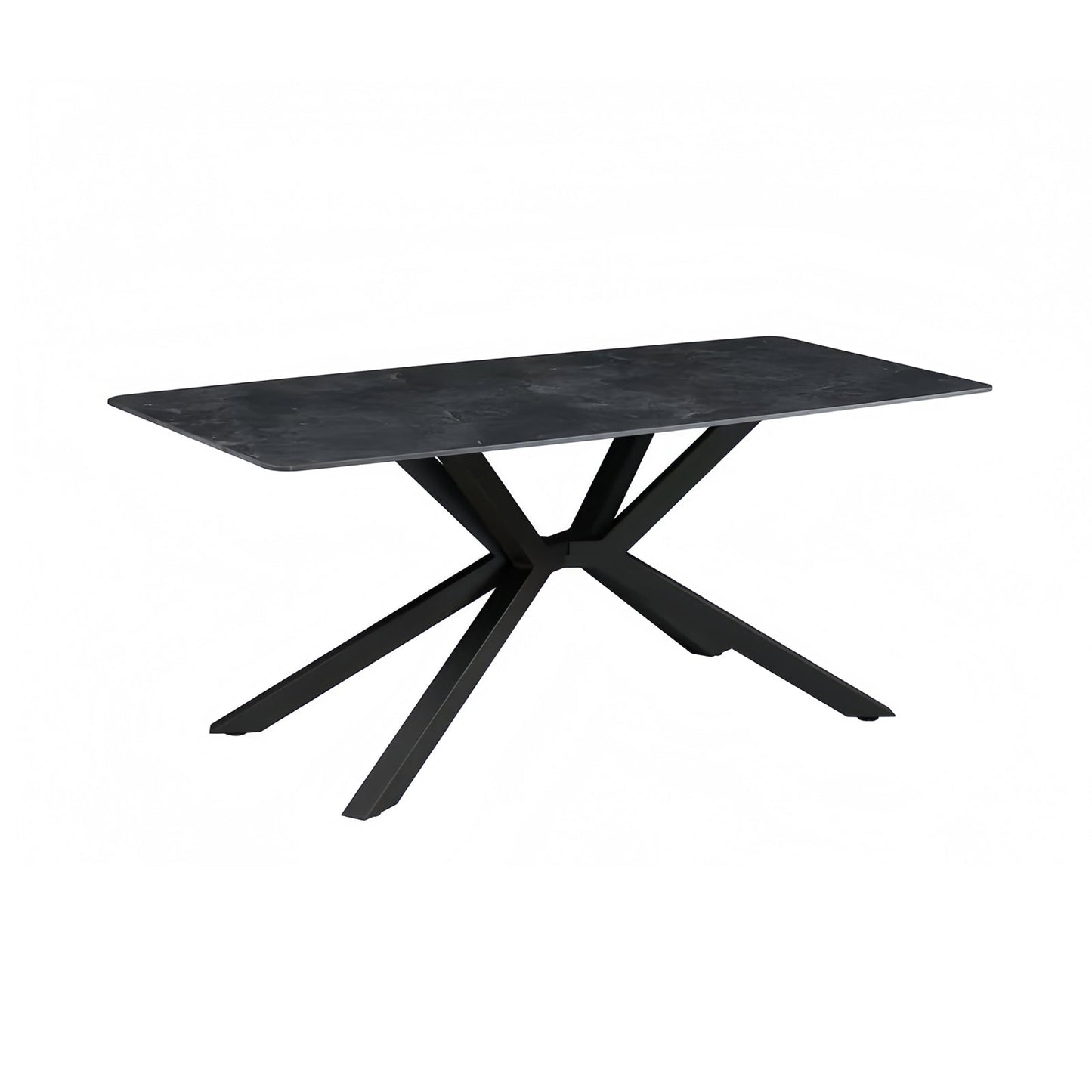 Rex Sintered Stone Dining Table 180cm Green with Powder Coated Iron Legs