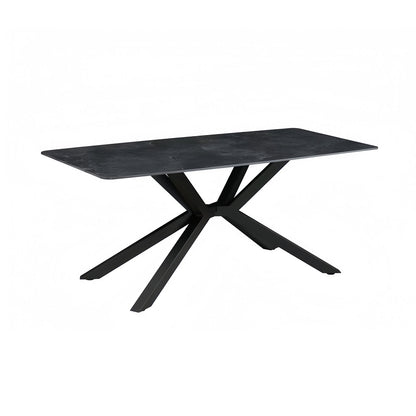 Rex Sintered Stone Dining Table 180cm Green with Powder Coated Iron Legs