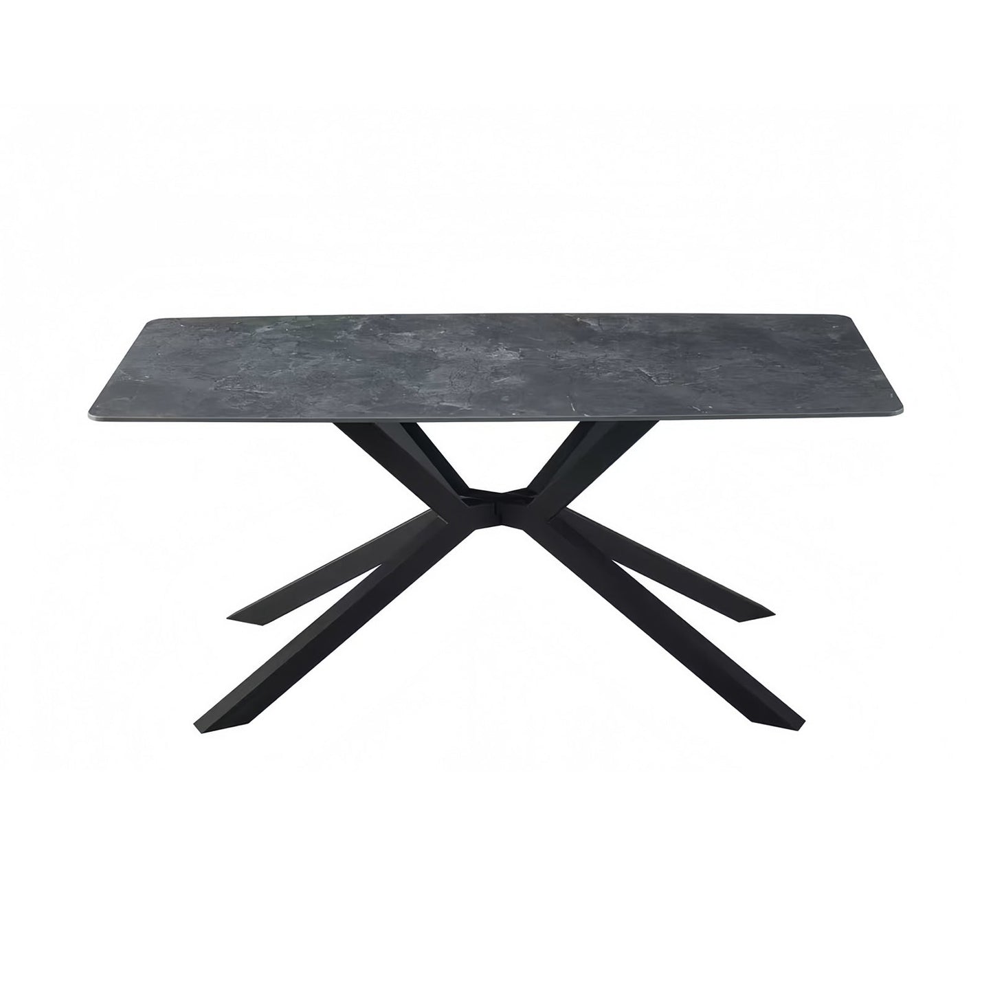 Rex Sintered Stone Dining Table 180cm Green with Powder Coated Iron Legs