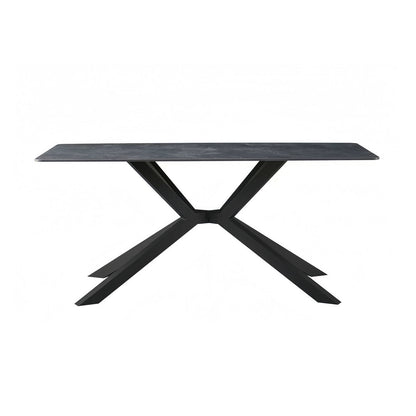 Rex Sintered Stone Dining Table 180cm Green with Powder Coated Iron Legs